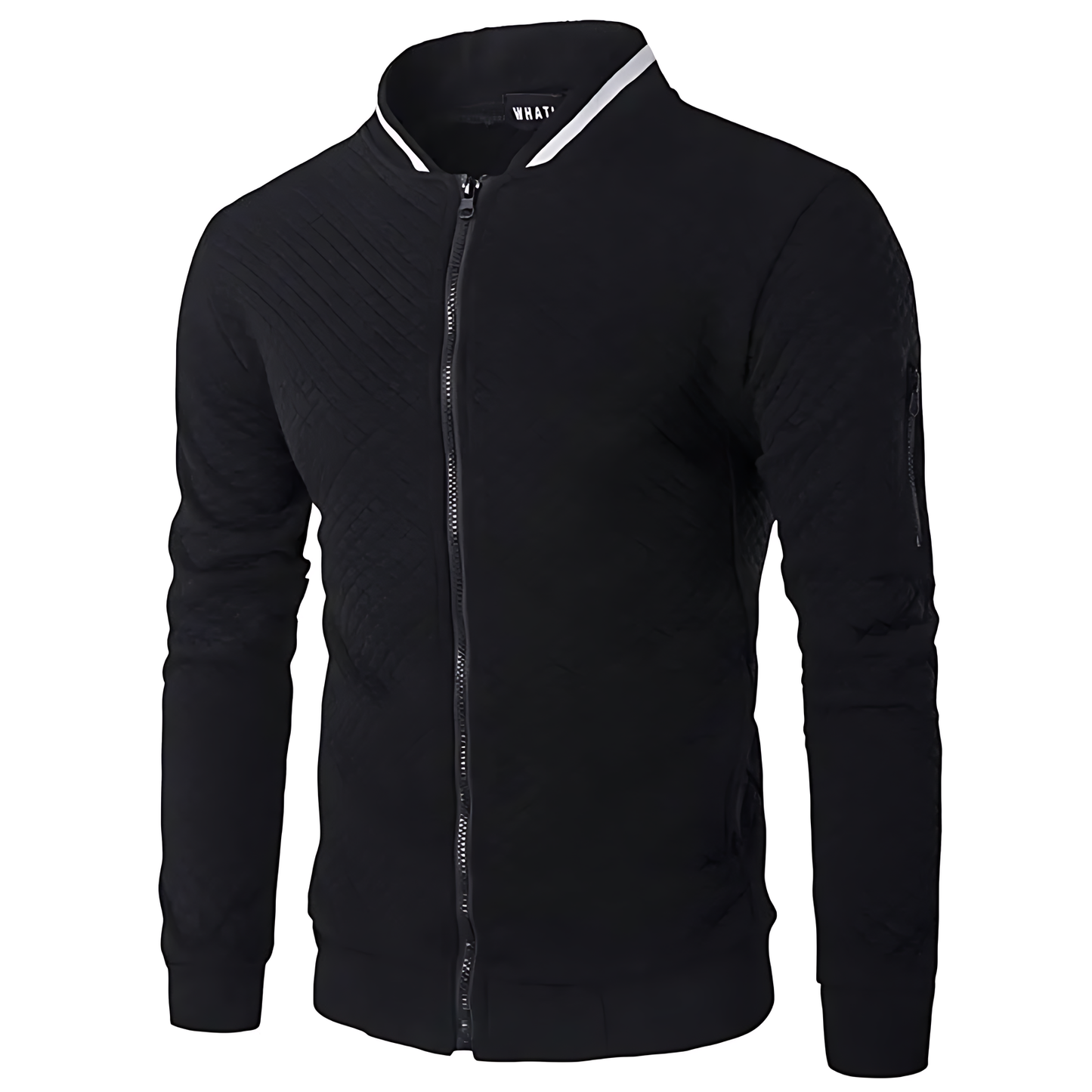 OUTLET Men's Modern Quilted Zip-Up Bomber Jacket with Contrast Trim