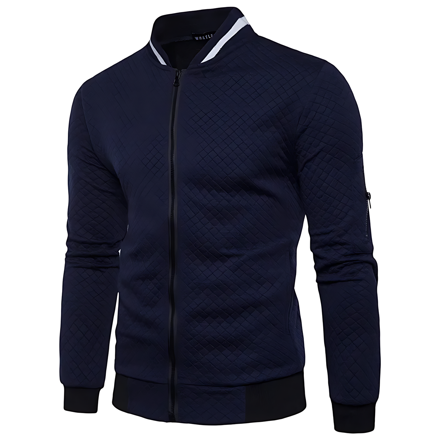 OUTLET Men's Modern Quilted Zip-Up Bomber Jacket with Contrast Trim