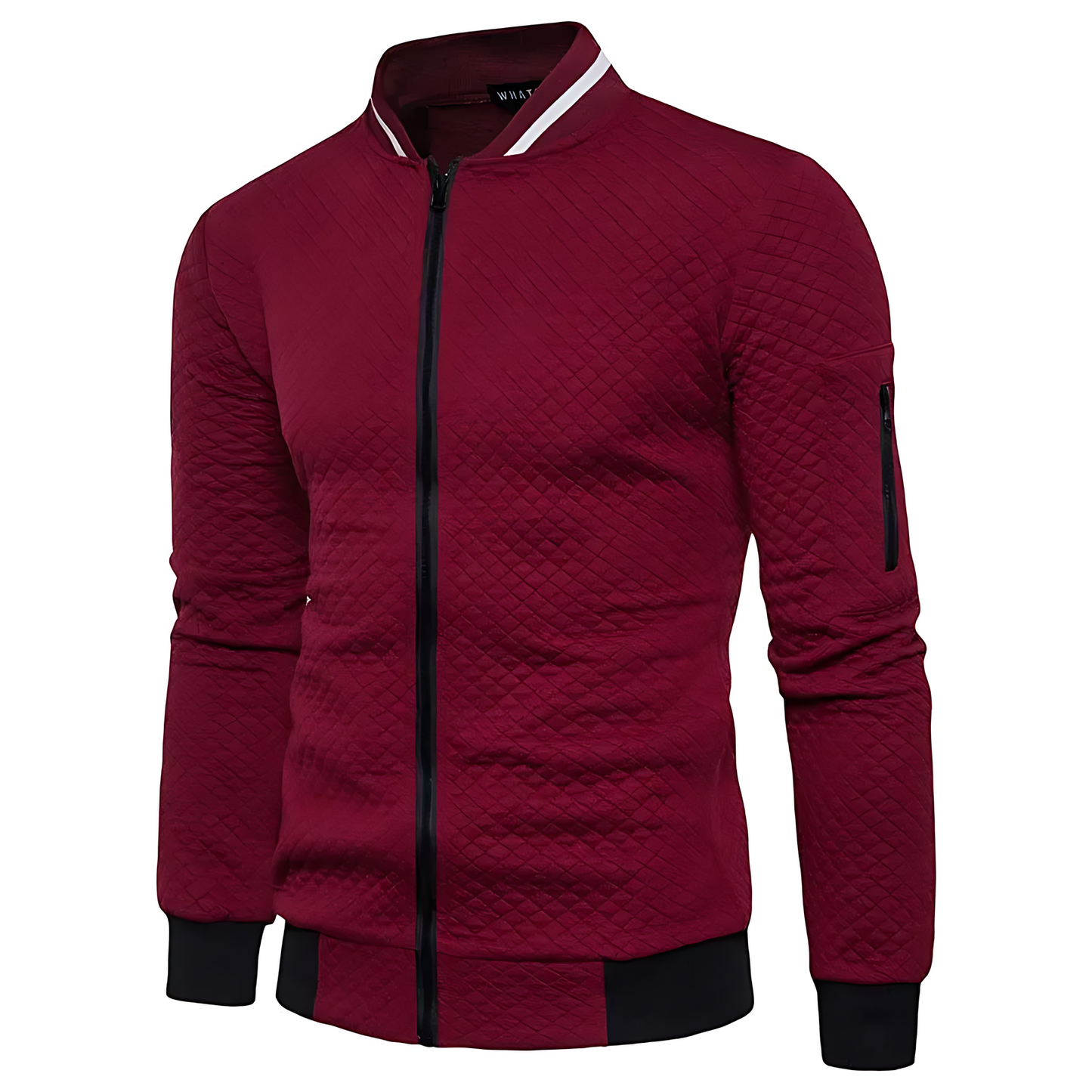 OUTLET Men's Modern Quilted Zip-Up Bomber Jacket with Contrast Trim