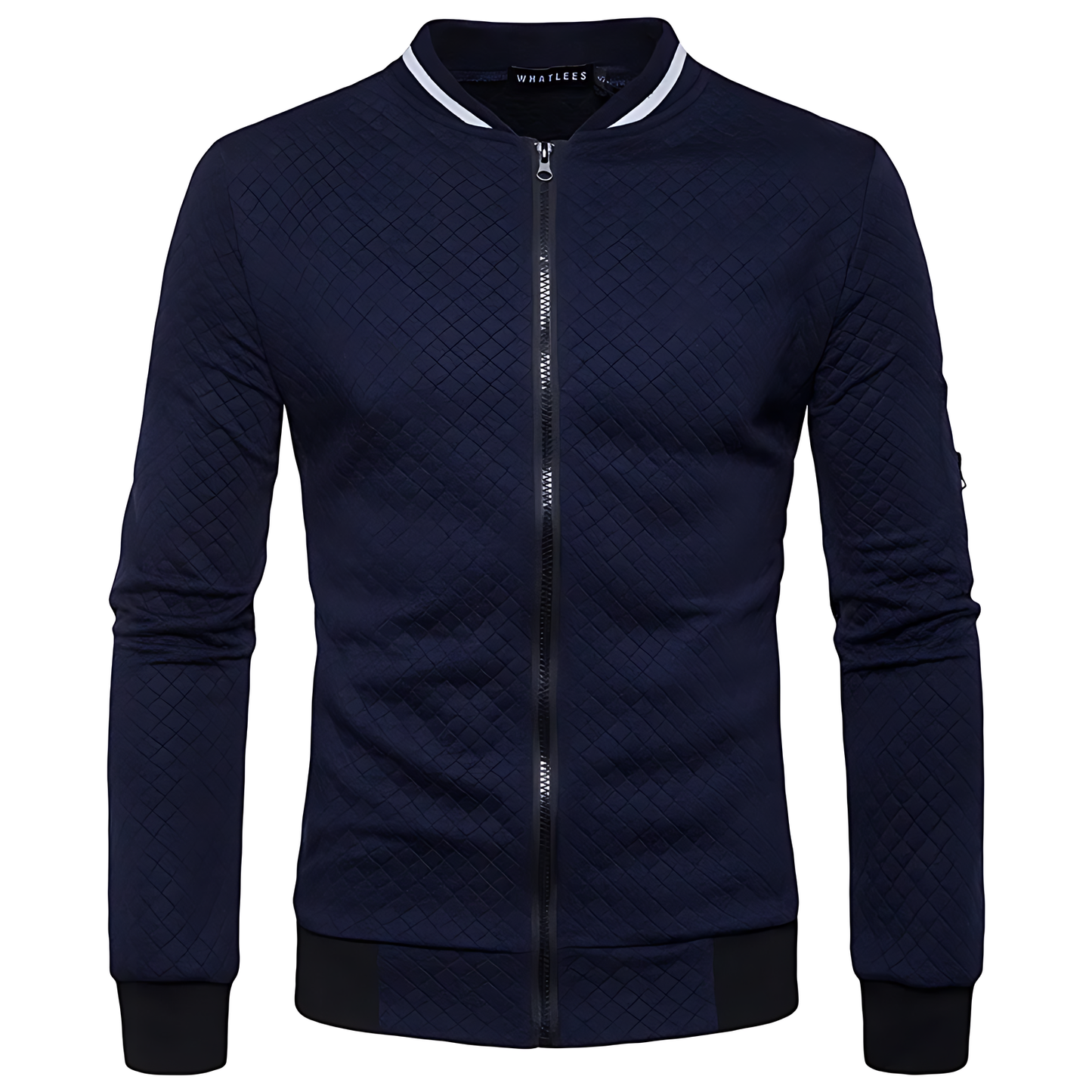 OUTLET Men's Modern Quilted Zip-Up Bomber Jacket with Contrast Trim